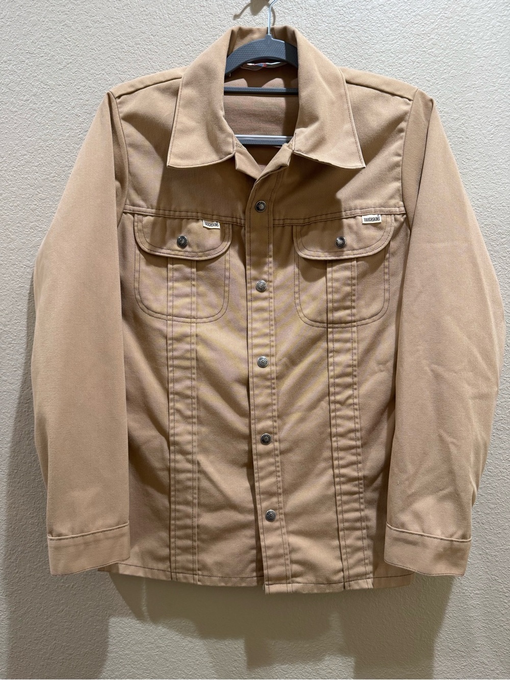 Vintage 70s Sears Toughskins Size 20 Tan Trucker Workwear Jacket